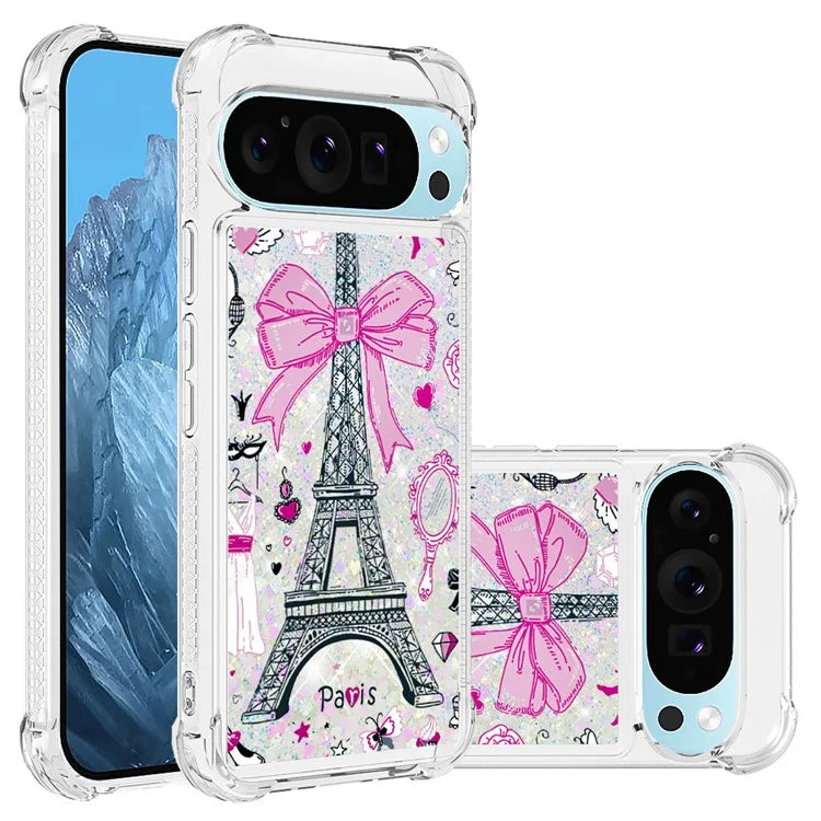 YB Quicksand Series-2 For Google Pixel 9 Case Liquid Glitter Sequins TPU Cover Pattern Printing