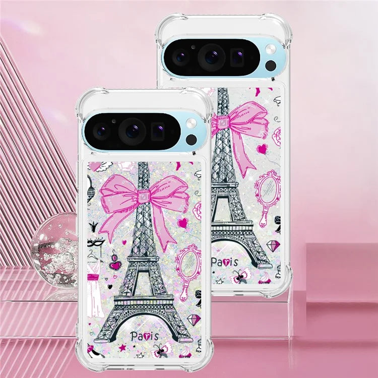 YB Quicksand Series-2 For Google Pixel 9 Case Liquid Glitter Sequins TPU Cover Pattern Printing