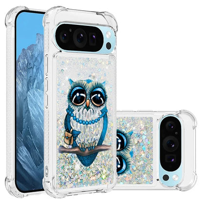 YB Quicksand Series-2 For Google Pixel 9 Case Liquid Glitter Sequins TPU Cover Pattern Printing