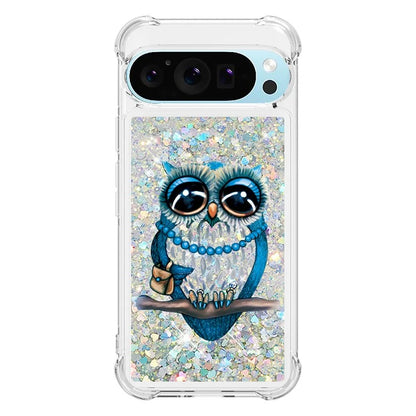 YB Quicksand Series-2 For Google Pixel 9 Case Liquid Glitter Sequins TPU Cover Pattern Printing