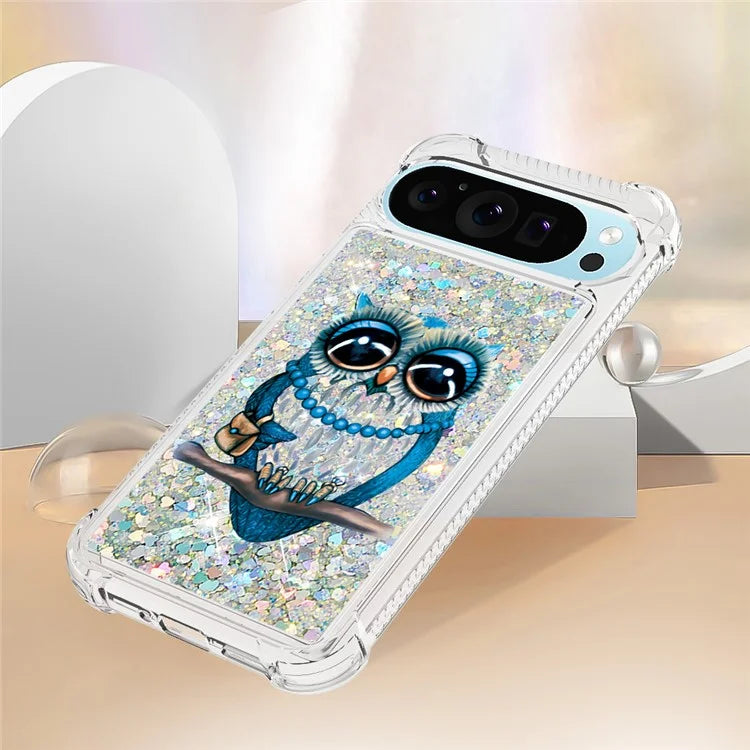 YB Quicksand Series-2 For Google Pixel 9 Case Liquid Glitter Sequins TPU Cover Pattern Printing
