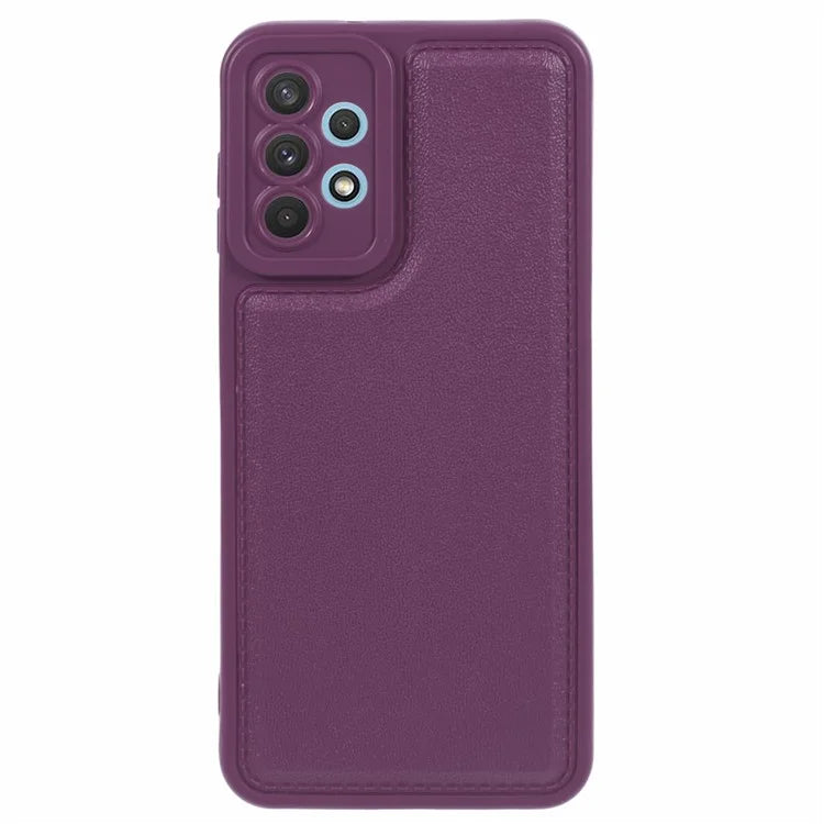 XL Series for Samsung Galaxy A73 5G TPU Case Solid Color Imitation Leather Texture Protective Cover