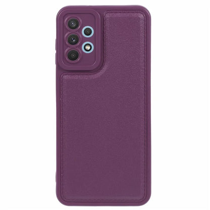 XL Series for Samsung Galaxy A73 5G TPU Case Solid Color Imitation Leather Texture Protective Cover