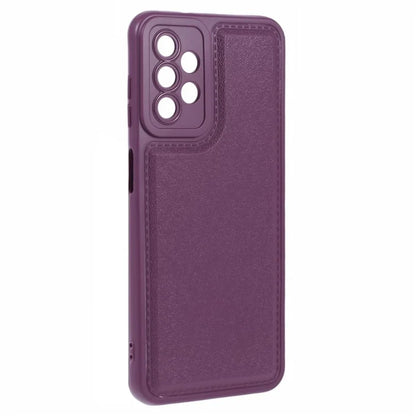 XL Series for Samsung Galaxy A73 5G TPU Case Solid Color Imitation Leather Texture Protective Cover
