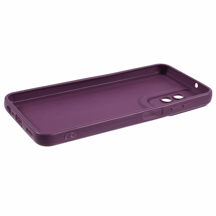 XL Series for Samsung Galaxy A73 5G TPU Case Solid Color Imitation Leather Texture Protective Cover