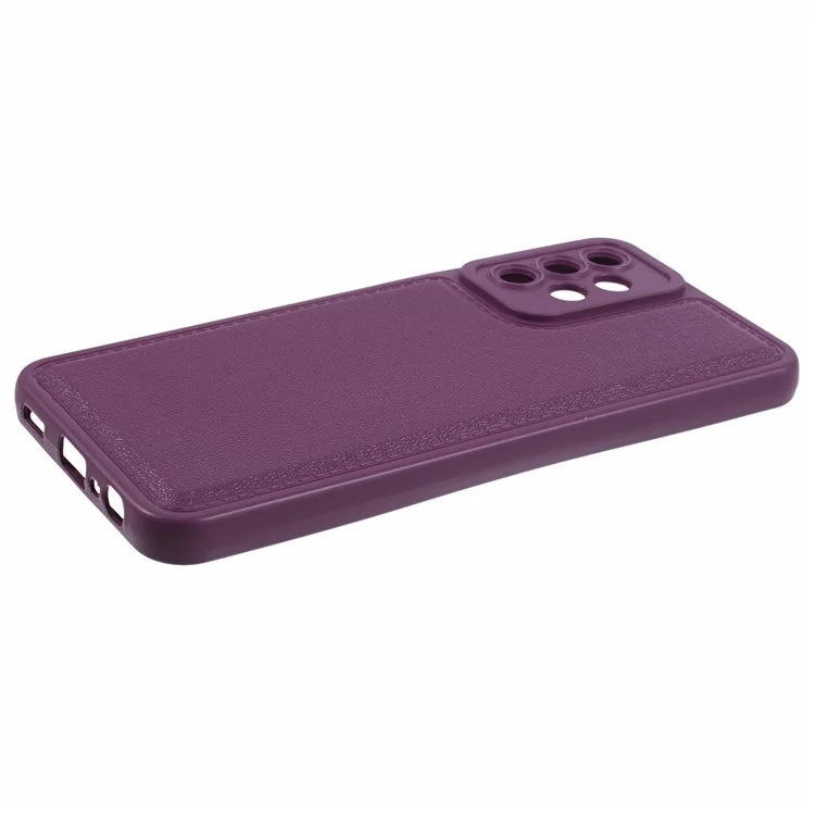 XL Series for Samsung Galaxy A73 5G TPU Case Solid Color Imitation Leather Texture Protective Cover