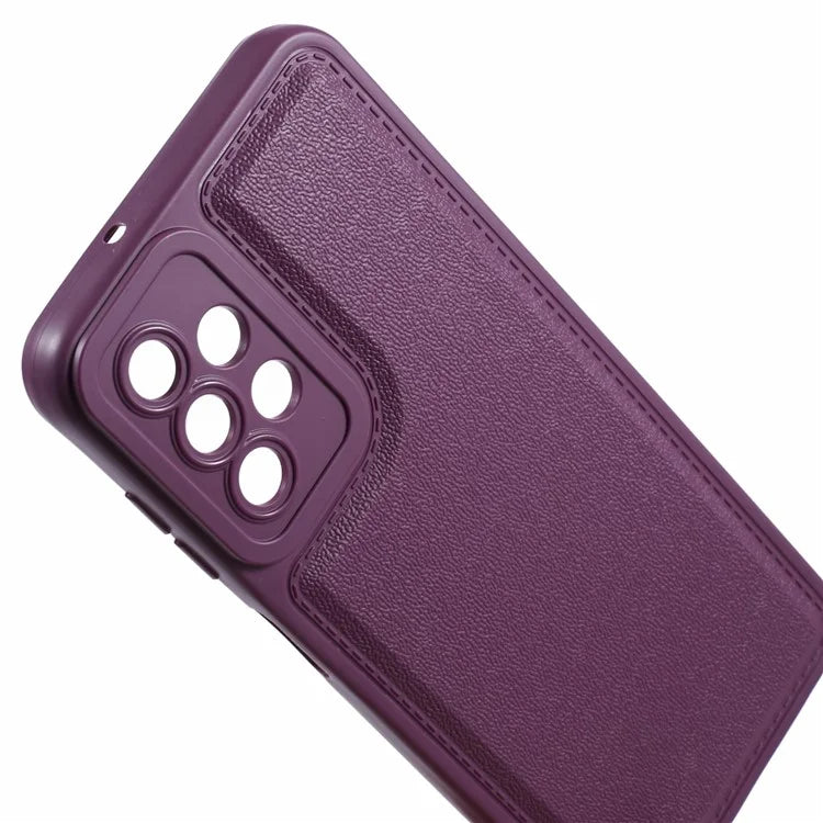 XL Series for Samsung Galaxy A73 5G TPU Case Solid Color Imitation Leather Texture Protective Cover