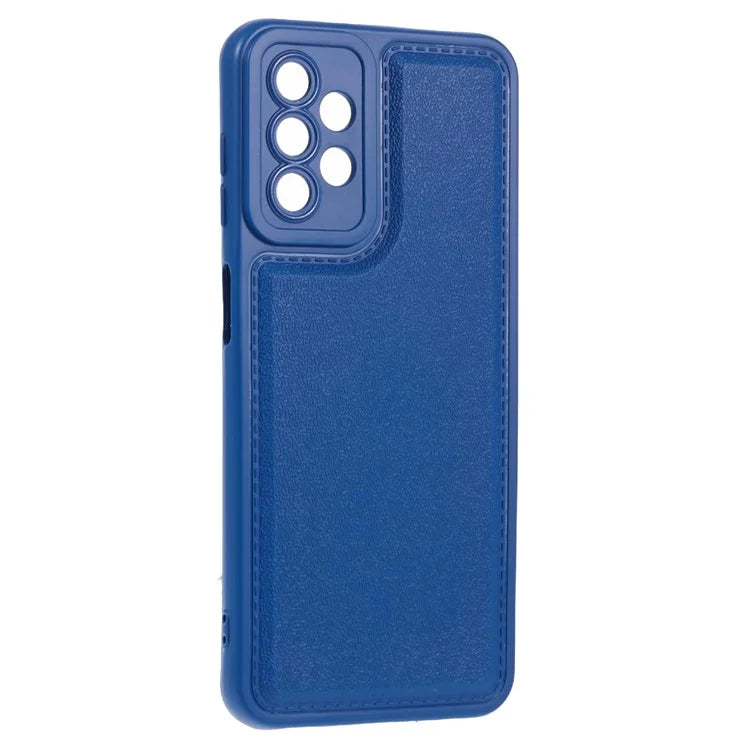XL Series for Samsung Galaxy A73 5G TPU Case Solid Color Imitation Leather Texture Protective Cover