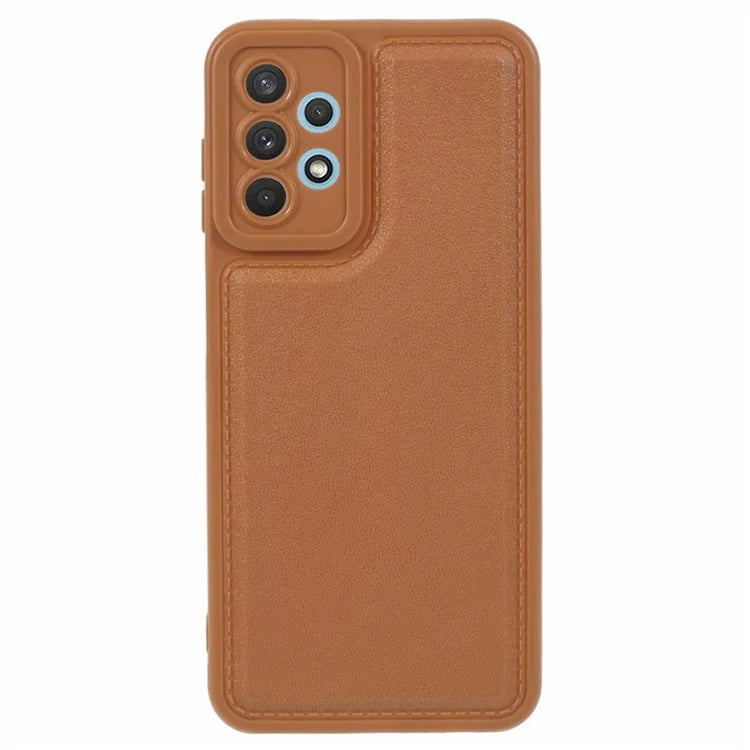 XL Series for Samsung Galaxy A73 5G TPU Case Solid Color Imitation Leather Texture Protective Cover