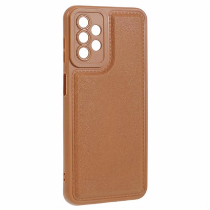 XL Series for Samsung Galaxy A73 5G TPU Case Solid Color Imitation Leather Texture Protective Cover