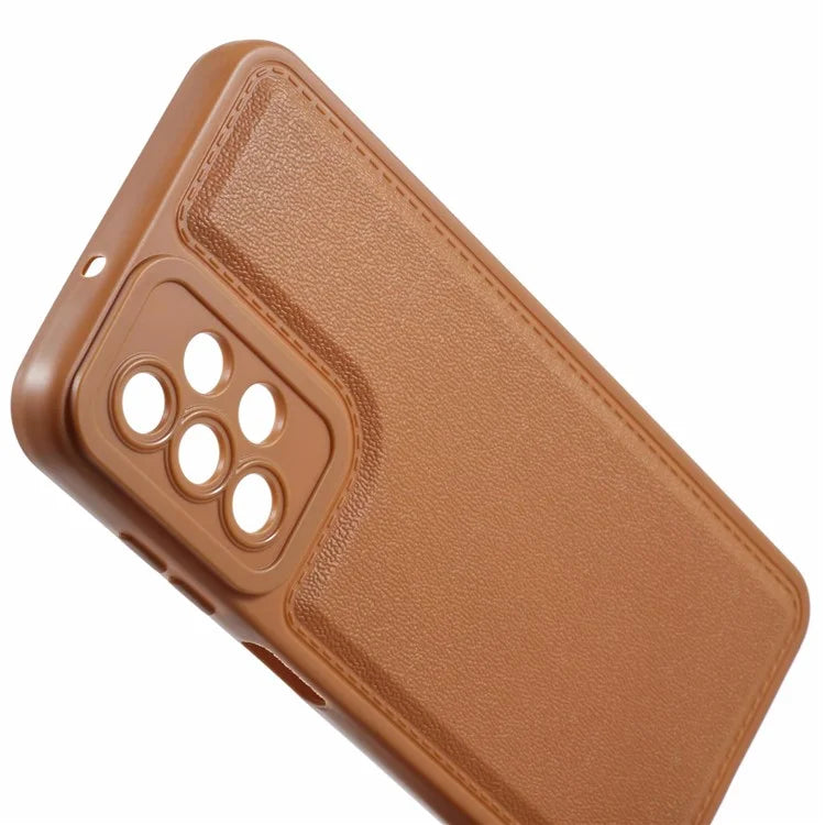 XL Series for Samsung Galaxy A73 5G TPU Case Solid Color Imitation Leather Texture Protective Cover