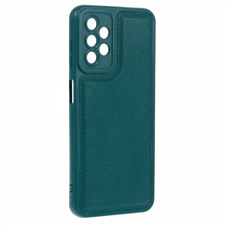 XL Series for Samsung Galaxy A73 5G TPU Case Solid Color Imitation Leather Texture Protective Cover
