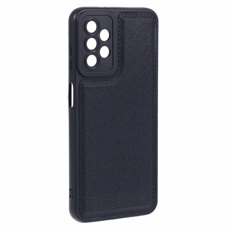 XL Series for Samsung Galaxy A73 5G TPU Case Solid Color Imitation Leather Texture Protective Cover