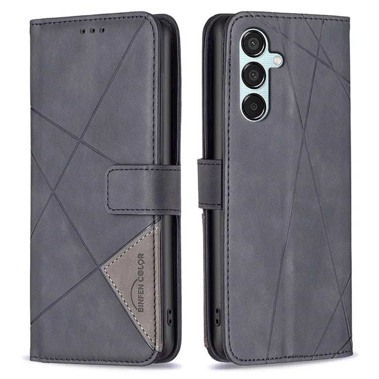 BINFEN COLOR BF05 For Samsung Galaxy M15 5G Imprinted Case PU Leather Wallet Phone Cover