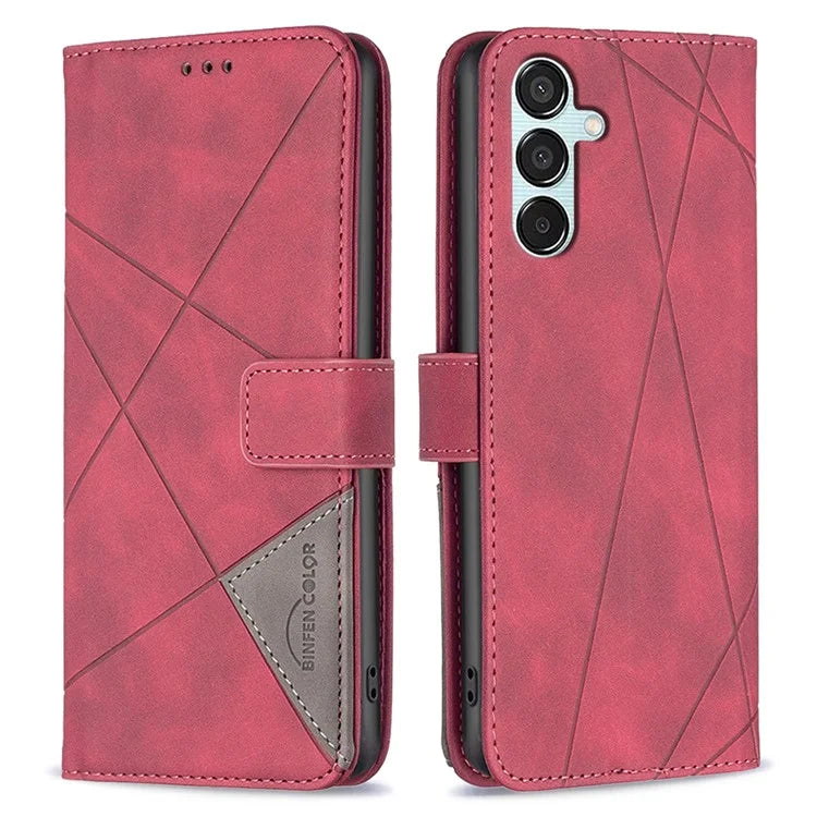 BINFEN COLOR BF05 For Samsung Galaxy M15 5G Imprinted Case PU Leather Wallet Phone Cover