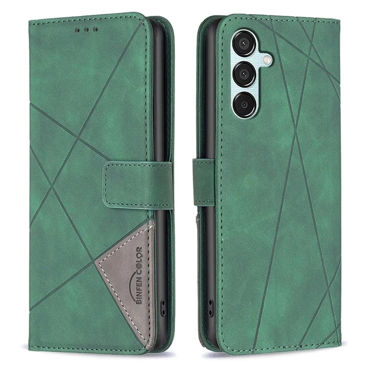 BINFEN COLOR BF05 For Samsung Galaxy M15 5G Imprinted Case PU Leather Wallet Phone Cover