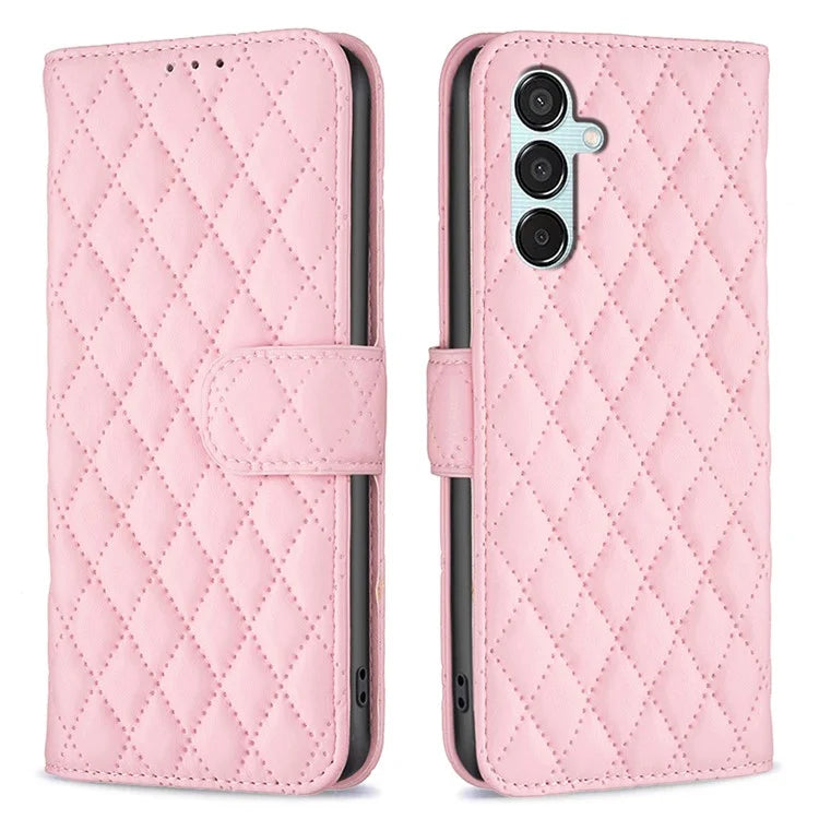 BINFEN COLOR BF Style-14 For Samsung Galaxy M15 5G Magnetic Case Leather Card Slots Phone Protector
