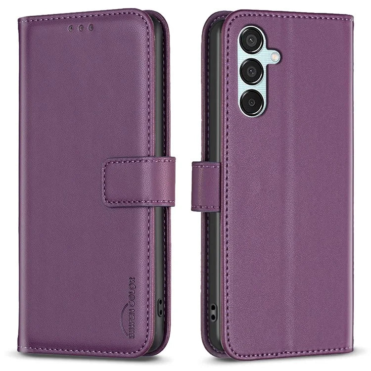 BINFEN COLOR BF17 For Samsung Galaxy M15 5G Case Magnetic Closing Drop-proof Phone Wallet Cover
