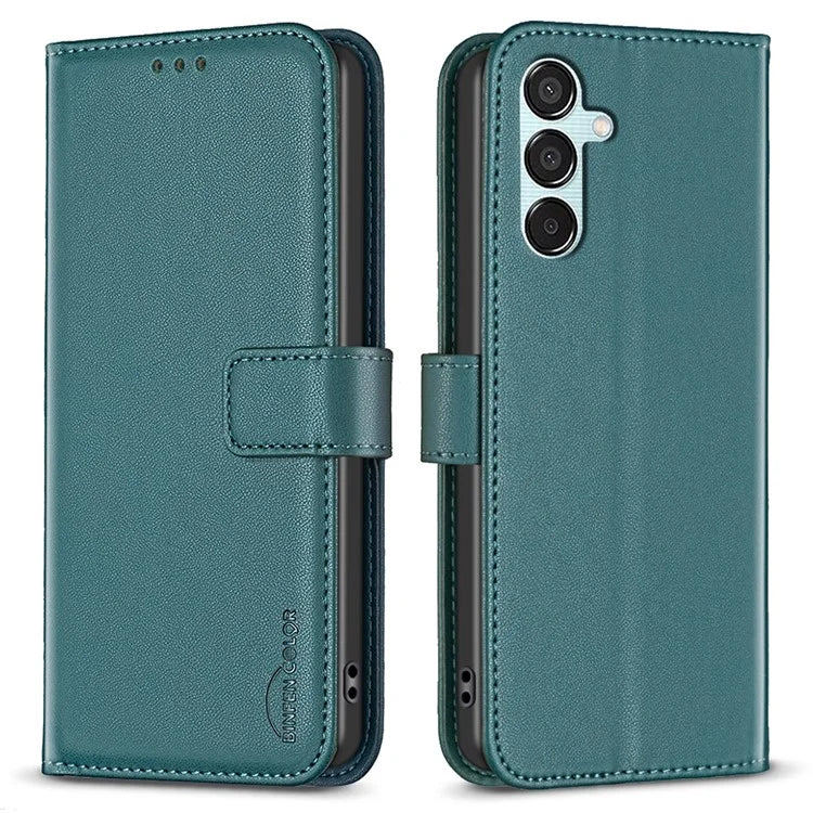 BINFEN COLOR BF17 For Samsung Galaxy M15 5G Case Magnetic Closing Drop-proof Phone Wallet Cover