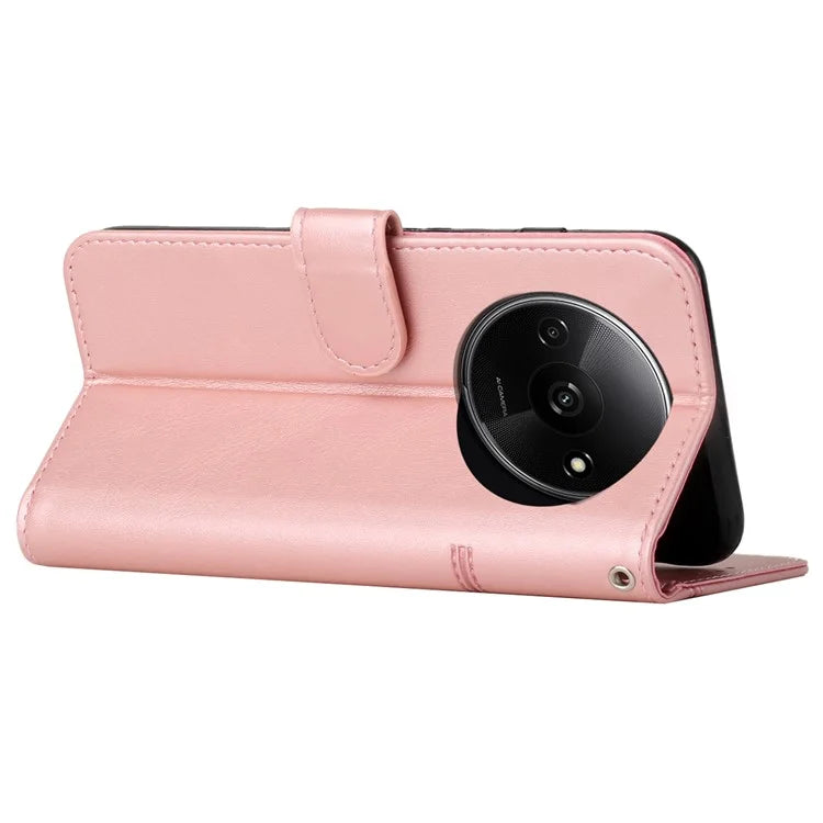 For Xiaomi Redmi A3 Case Calf Texture Leather Wallet Phone Cover with Folio Stand