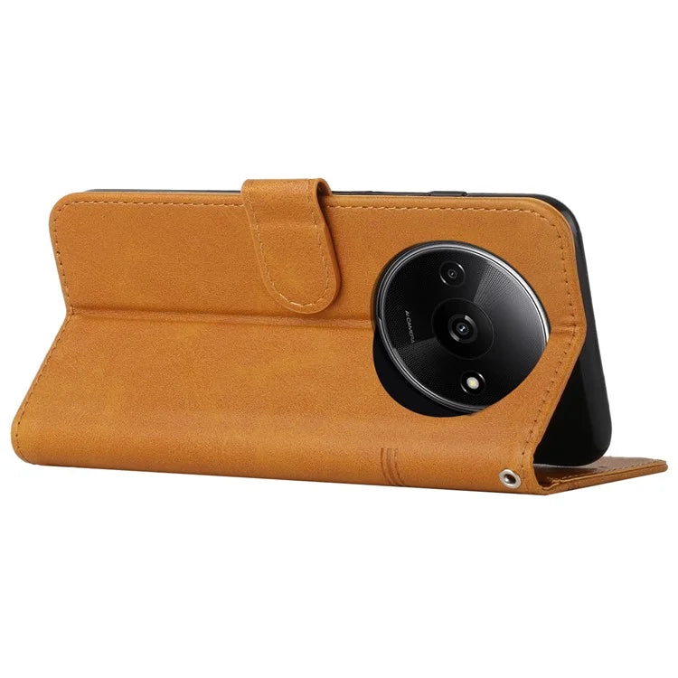 For Xiaomi Redmi A3 Case Calf Texture Leather Wallet Phone Cover with Folio Stand