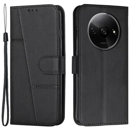 For Xiaomi Redmi A3 Case Calf Texture Leather Wallet Phone Cover with Folio Stand