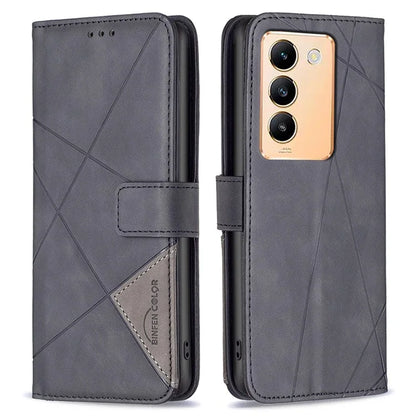 BINFEN COLOR BF05 For vivo Y200e 5G Wallet Case Geometric Imprinted Cell Phone Cover