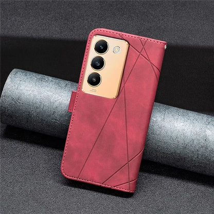 BINFEN COLOR BF05 For vivo Y200e 5G Wallet Case Geometric Imprinted Cell Phone Cover