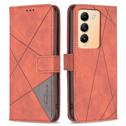 BINFEN COLOR BF05 For vivo Y200e 5G Wallet Case Geometric Imprinted Cell Phone Cover