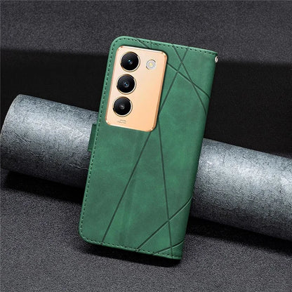 BINFEN COLOR BF05 For vivo Y200e 5G Wallet Case Geometric Imprinted Cell Phone Cover