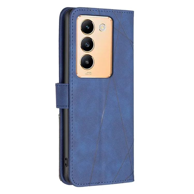 BINFEN COLOR BF05 For vivo Y200e 5G Wallet Case Geometric Imprinted Cell Phone Cover