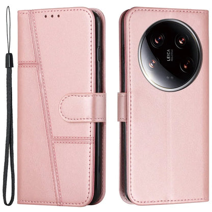For Xiaomi 14 Ultra Case Viewing Stand Flip Leather Phone Cover with Strap