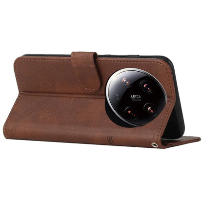For Xiaomi 14 Ultra Case Viewing Stand Flip Leather Phone Cover with Strap