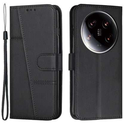 For Xiaomi 14 Ultra Case Viewing Stand Flip Leather Phone Cover with Strap