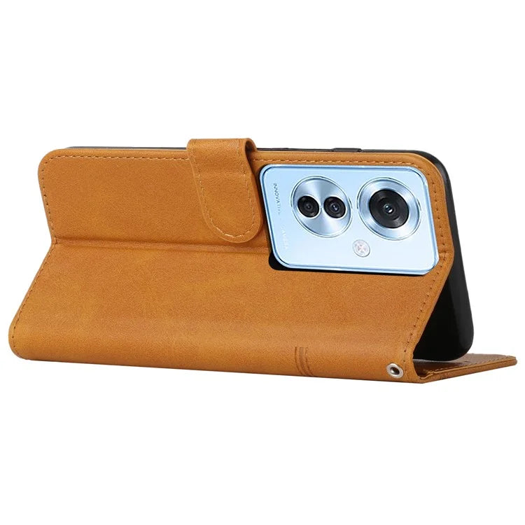 For Oppo Reno11 F 5G / F25 Pro 5G Case PU Leather Calf Texture Phone Cover with 3 Card Holder