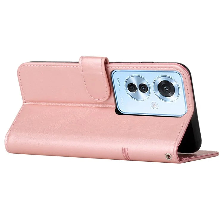 For Oppo Reno11 F 5G / F25 Pro 5G Case PU Leather Calf Texture Phone Cover with 3 Card Holder