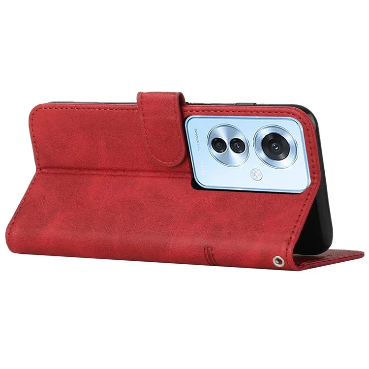 For Oppo Reno11 F 5G / F25 Pro 5G Case PU Leather Calf Texture Phone Cover with 3 Card Holder