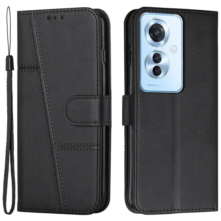 For Oppo Reno11 F 5G / F25 Pro 5G Case PU Leather Calf Texture Phone Cover with 3 Card Holder