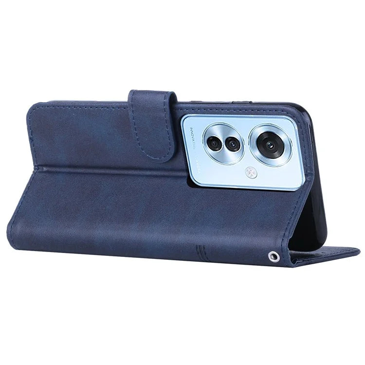For Oppo Reno11 F 5G / F25 Pro 5G Case PU Leather Calf Texture Phone Cover with 3 Card Holder