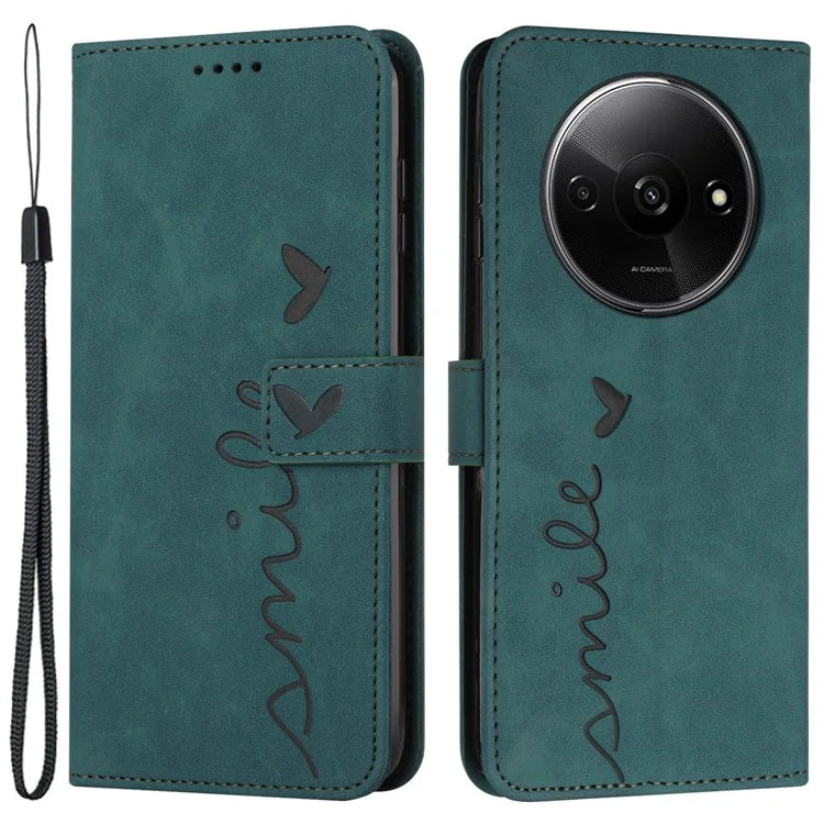 For Xiaomi Redmi A3 Case Heart Shockproof Leather Flip Handbag Phone Cover