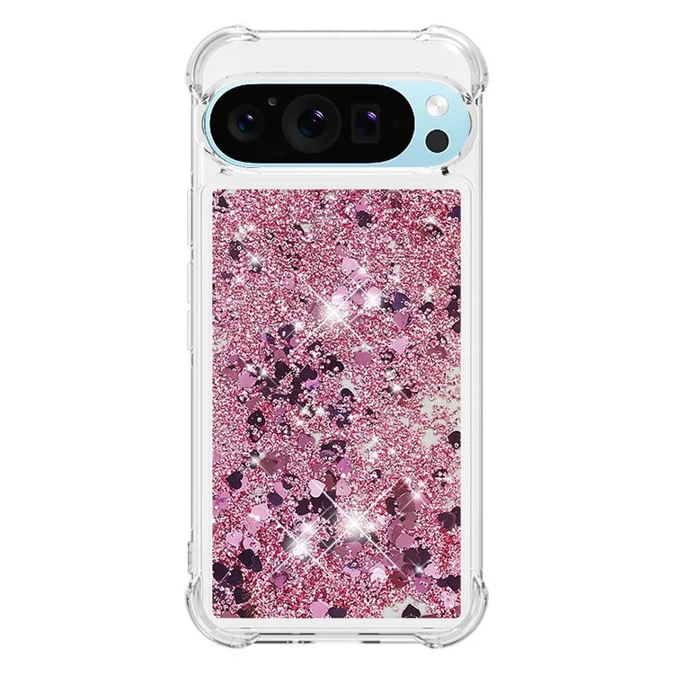 YB Quicksand Series-1 For Google Pixel 9 Case Sequins Liquid Protective TPU Phone Cover