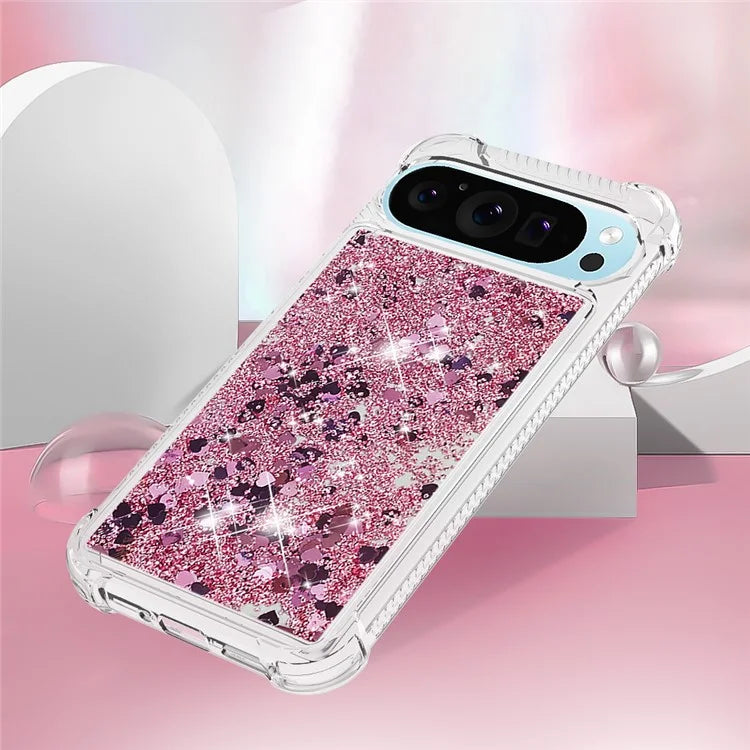 YB Quicksand Series-1 For Google Pixel 9 Case Sequins Liquid Protective TPU Phone Cover