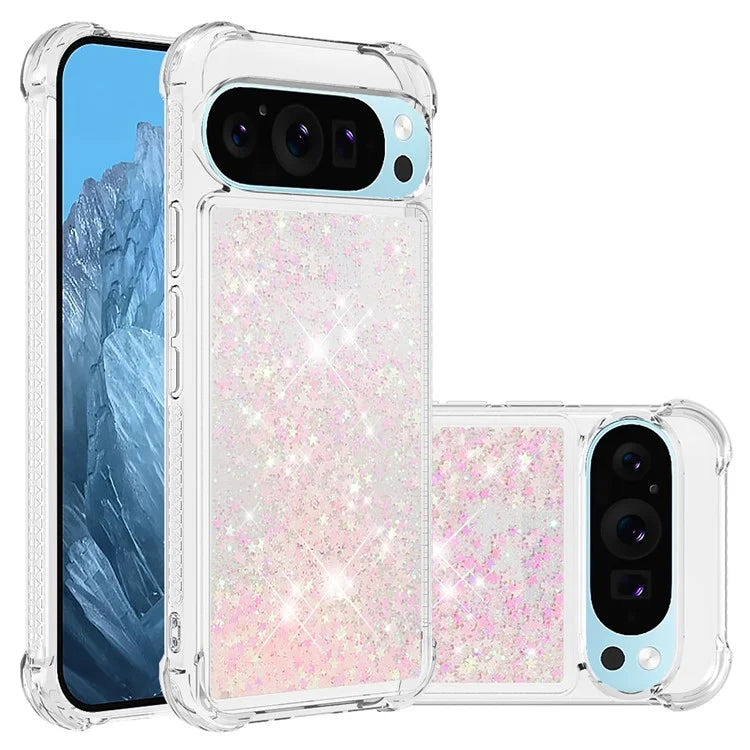YB Quicksand Series-1 For Google Pixel 9 Case Sequins Liquid Protective TPU Phone Cover