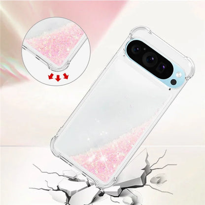 YB Quicksand Series-1 For Google Pixel 9 Case Sequins Liquid Protective TPU Phone Cover