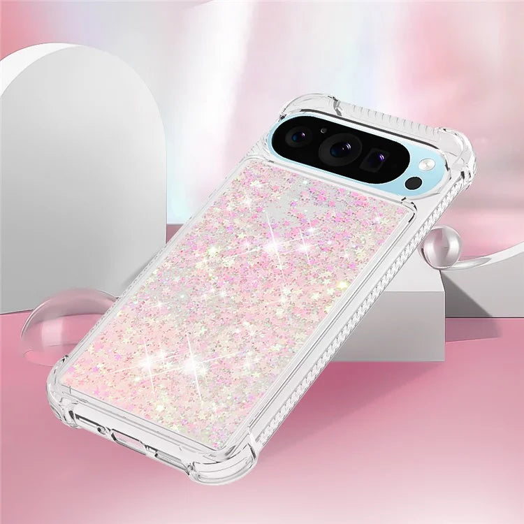 YB Quicksand Series-1 For Google Pixel 9 Case Sequins Liquid Protective TPU Phone Cover