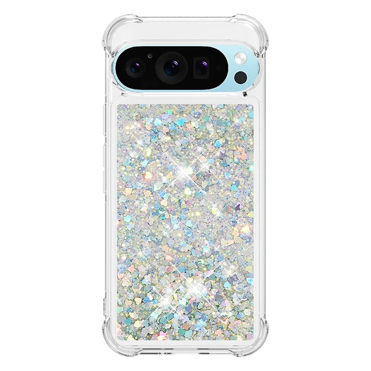 YB Quicksand Series-1 For Google Pixel 9 Case Sequins Liquid Protective TPU Phone Cover