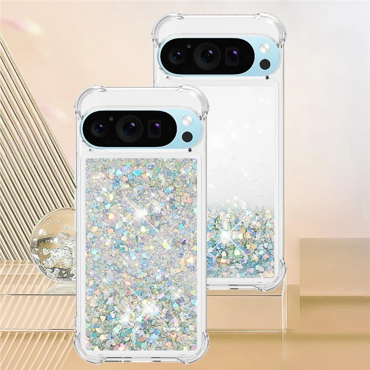 YB Quicksand Series-1 For Google Pixel 9 Case Sequins Liquid Protective TPU Phone Cover