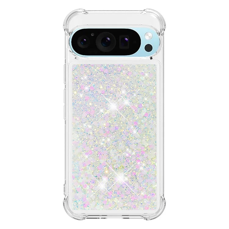 YB Quicksand Series-1 For Google Pixel 9 Case Sequins Liquid Protective TPU Phone Cover