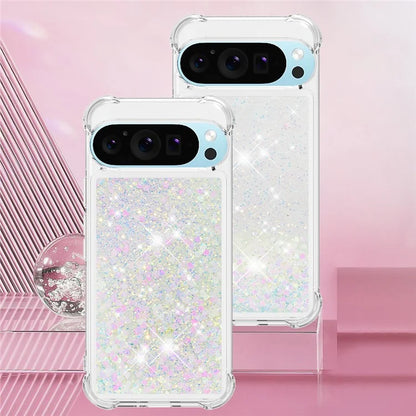YB Quicksand Series-1 For Google Pixel 9 Case Sequins Liquid Protective TPU Phone Cover