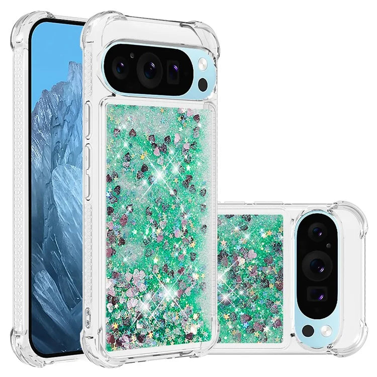 YB Quicksand Series-1 For Google Pixel 9 Case Sequins Liquid Protective TPU Phone Cover